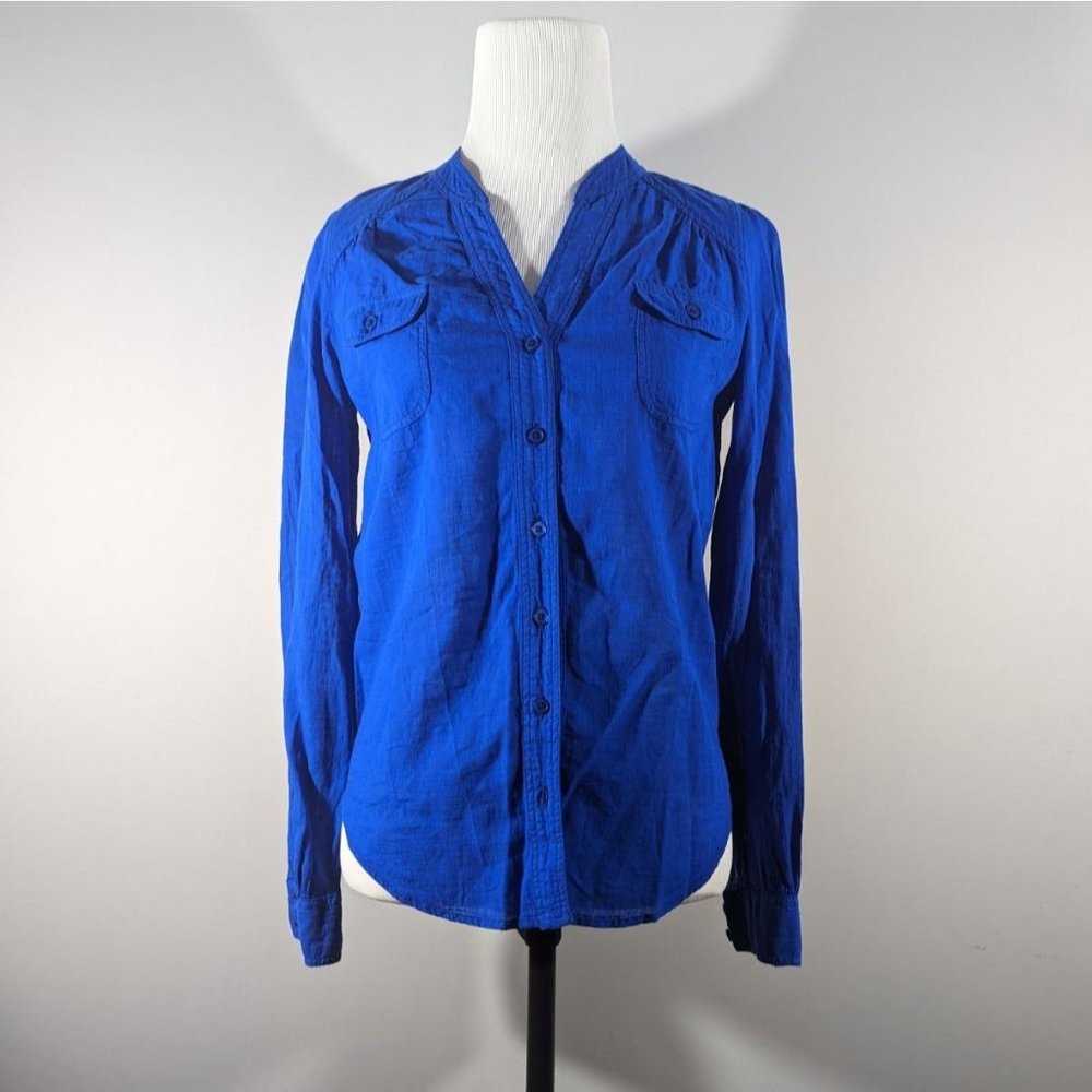NEW Comptoir des Cotonniers Blue Phoenix Button Down Shirt Women's Size 34